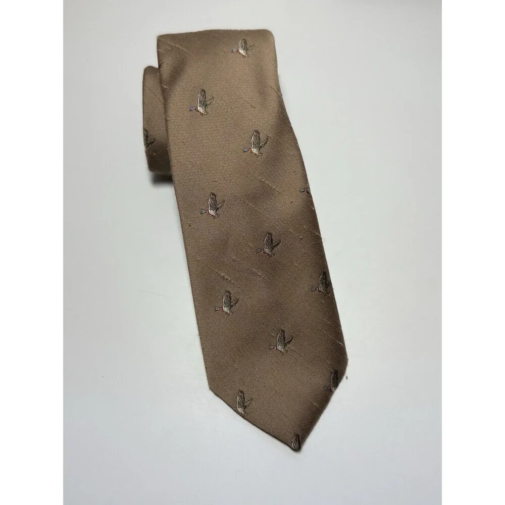 Vintage Brownstone Polyester Raw Silk Flying Duck The In Light Brown